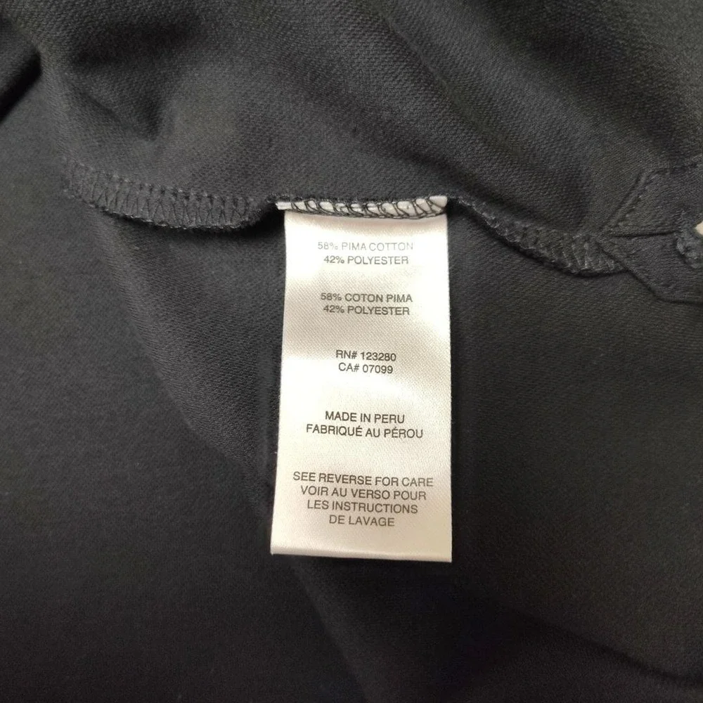 Travis Mathew Polo Shirt Mens Large Black Striped Pima Cotton Pocket Collared - Picture 7 of 11